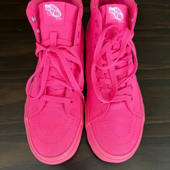 Vans Off The Wall SK8 Hi-Top Neon Pink Skate Skateboard Shoes Women's 8.5 /Men 7 - Picture 10 of 14